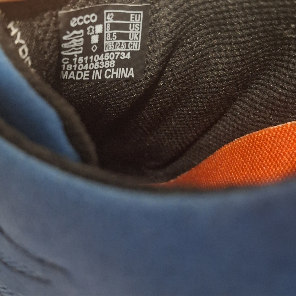 ECCO Mens S-Drive Spikeless Golf Leather Shoe Blue Orange Colorway HTF - Picture 7 of 7